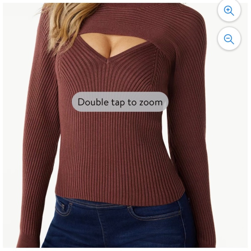 Women’s grey shoulder sweater size medium